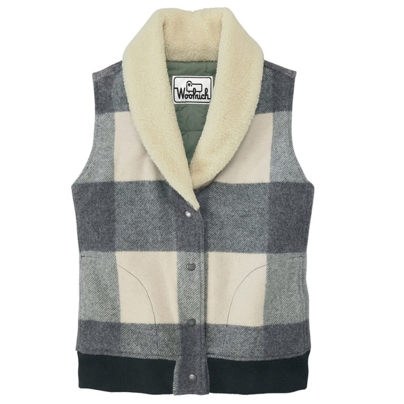 Woolrich Women's Giant Buffalo Wool Vest Sz L - Picture 2 of 14